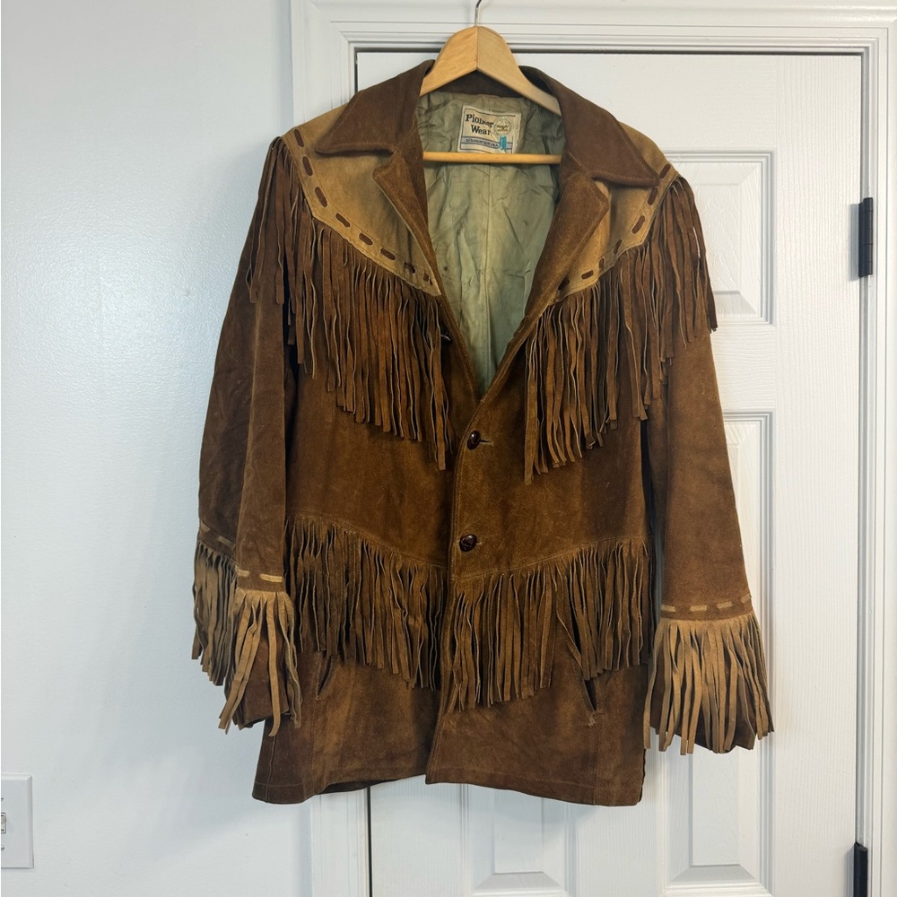 Vintage Brown Fringe Suede Jacket